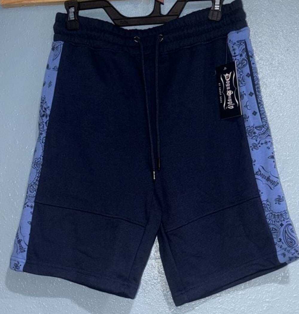 Dogg Supply by Snoop Dogg DS Cargo Fleece Shorts with Bandana Side Panels